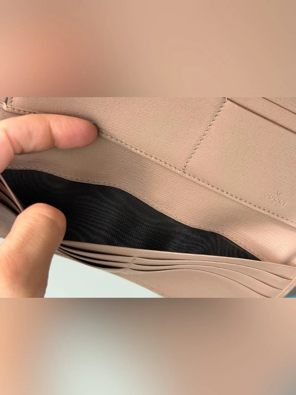 Gucci Old Rose Leather Interlocking G Continental Wallet